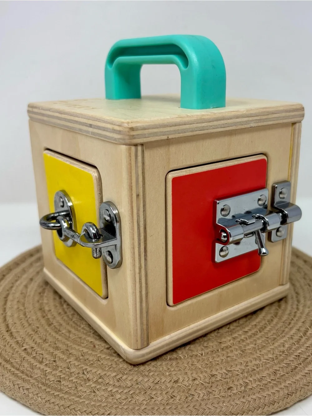 Lovevery Wooden Latches Lock Box The Realist Montessori Learning Portable Toy